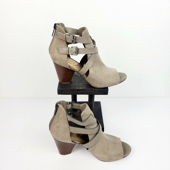 Libby Edelman Women's Karla Open Toe Strappy Gray Shootie Size 5M EUC - Picture 3 of 11